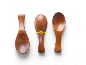 100pcs/lot 8*2.8cm Mini Wooden Spoon Teaspoon Condiment Utensil Tea Coffee Milk Spoon Kids Ice Cream Scoop Tableware Tool