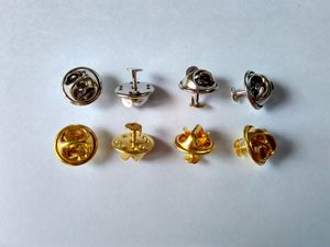 10mm post unhas fecho ouro prata latão tachas tacs borboleta pino crachá lapela volta embreagem para roupas jóias descobertas broches246a