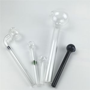 Pyrex Glass Oil Burner Pipe med 185 mm 150mm 100 mm 60 mm färgade tjocka handledningar för rökglasbrännare bubblare