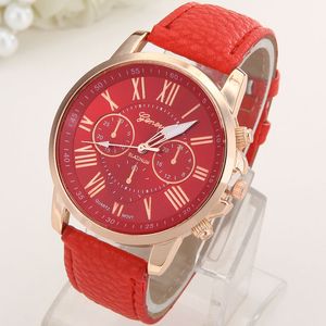 New leather band Watch PU Wristwatch for Woman Xmas Gift Quartz watch colorfull to chose watch 0013274a