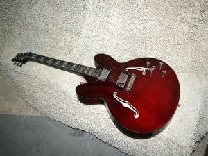 Custom Hollow Body Jazz Electric Guitar Color Binding in Black Cherry Gitary z Chin Free Shipping