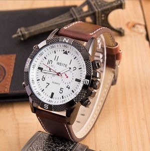 Cool Outside Business Man watches WEITE Watch Cycling Sports Men WristwatchLeather Strap quartz Racing wristwatches