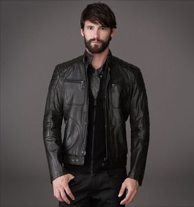 最新の男性レザージャケットあなたの冬の理想的なジャケット簡潔なスリムな静かなジャケット4ポケットがジッパー費用効果の高いジャケットで閉じたポケット