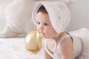 Sweet Princess Hollow Out Baby Girl Hat Summer Lace-up Beanie Pink/White Cotton Bonnet Enfant for 0-12M