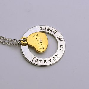 Forever in My Heart Pendant Necklaces Letter Family Member Grandpa Uncle Aunt Mom Dad for Women Fashion Jewelry 4768