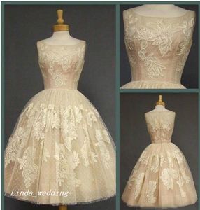 Retro 1950's Vintage Wedding Dresses High Quality Ball Gown Tulle Lace Women Wear Bridal Party Gowns