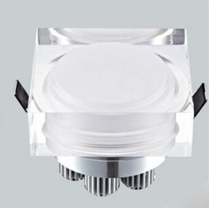 Crystal downlight round/square 1W 3W 5W 7W LED Ceiling spot light 110V 220V recessed lamp down for home decoration kitchen