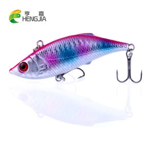 100pcs / lot hengjia 7.5cm 10g isca artificiais 2016 3d lysande pesca spel vib fiske lure karp fiske tackla hårt bete vibratorbas