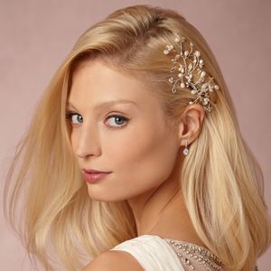 New Wedding Headpieces Bridal Hair Combs White Peals Rhinestones Hair Comb Women Hair Jewelry Wedding Accessories#HP110