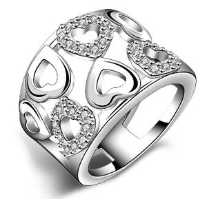 Sterling Silver Amor Mulheres Anel Zricon Jóias Moda Coração Bonito Noivado Lindo Preço de Fábrica Por Atacado Novo