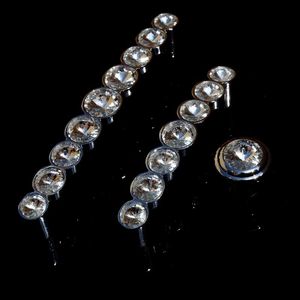 96mm 128mm modern fashion rhinestone furniture handle silver chrome dresser cabinet door handles knobs glass crystal drawer knob