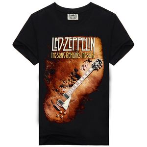 Camiseta de manga curta de algodão estampada Metal Rock Band moda masculina