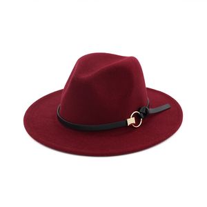 موضة الصوف ورأى الجاز قبعة قبعة واسعة بريم بنما فيدورا القبعات الرجال النساء للجنسين تريلبي fascinator الكنيسة الرسمي أعلى قبعة