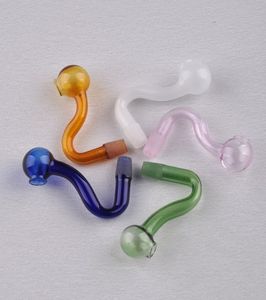 Färgglada Bong Tillbehör Oljebrännare 14mm Glasskål Man Banger för rökning Glass Bubbler Bucket Gratis frakt