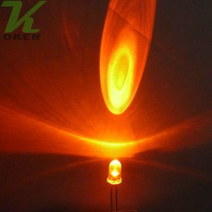 1000PCS 5mm Orange Round Water Clear LED Light Lamp Emitting Diod Foggy Ultra Light Bead Plug-In DIY Kit Practice Wide Vinkel