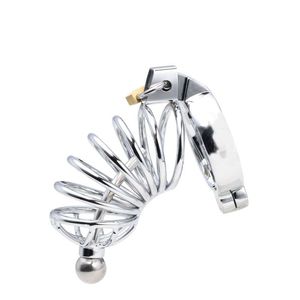 US New Sexy Steel Male Padlock Chastity Cage Device-CBTフェチキンキーサブミッション＃R2