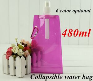 sacche d'acqua 6 bottiglie d'acqua a colori borsa da viaggio per l'acqua nuovo sport portatile pieghevole ambientale per l'escursionismo gadget all'aperto bottiglie d'acqua per attrezzi