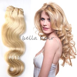 14 ~ 24 tum peruansk kroppsvåg blond human hår 2st / lot väftfärgade hårförlängningar 100g / p Grade 8a Gratis frakt Bella Hair