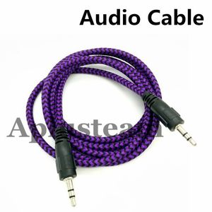 High Quality 3.5mm Braided AUX Audio Cable Woven 1.5M Auxiliary Stereo Jack Male Car Colorful Cord for iphone 6s Samsung S7 S6 Speaker MP3