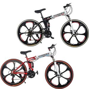 Países EUA venda por atacado-Stock nos EUA Homens Mulheres polegadas Mountain Bicycle Bicicletas dobráveis Corrida Double Suspension Ciclo dobrável Cross country Sports School