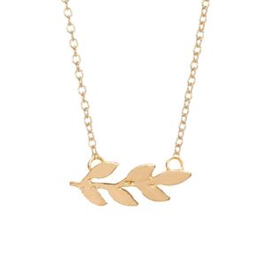 Everfast Wholesale 10pc/Lot Bohemian Gold Silver Plated Organic Laurel Tree Leaf Necklace Leaves Pendant Necklace Plant Fashion Jewelry