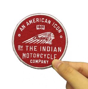 Old Indian Motorcycle American Icon 1901 äkta läderlapp broderade lappar gratis frakt