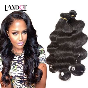 Brasiliansk Virgin Hair Body Wave Obehandlad Peruvian Indian Malaysian Kambodjansk Remy Human Hair Weave Bundlar Naturliga svarta Full Extensions