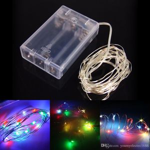 4.5V 2M 3M 5M 50Leds Battery Operated LED Copper Wire String Fairy Lighting for Xmas Party Wedding Decoration White red blue Pink