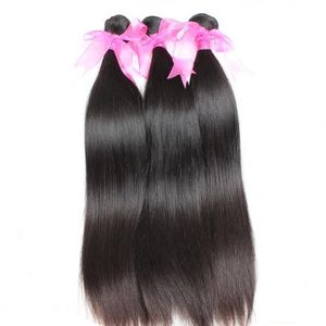 3 шт. / Лот Фабрика Оптовая 100% Virgin Mongolian Hair Weaves Мягкие прямые бразильские перуанские волосы плетеные шелковистые прямые волосы