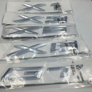 Araba Bmw X5 toptan satış-3D Araba Aksesuarları X1 X3 X5 X6 GT Mektubu Amblem Badge Sticker BMW Gümüş Çıkartmaları için