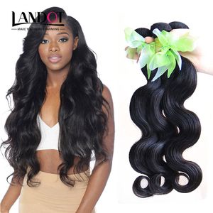 Indian Virgin Hair Body Wave 3/4/5 st Oprocessed 6a Kambodjanska Malaysiska Brasilianska Peruanska Human Hair Weaves Bundlar Naturfärg Färgfärg