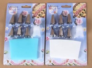 Ny ankomst Silikon Ising Piping Cream Pastry Bag + 6xstainless Steel Munstycket Set Diy Cake Decorating Tips Set XB1