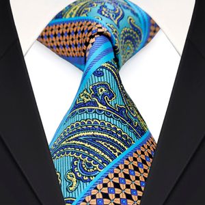 Wholesale turquoise tie for sale - Group buy E3 Stripes Paisley Multicolor Blue Dark Turquoise Orange Mens Ties Set Neckties Pocket Square Silk Jacquard Woven241y