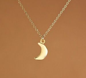 10 PCS- 18k gold plated necklace simple fashion sexy small moon pendant necklace gift for women wholesale free shipping