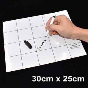 30cm x 25cm White Magnetic Project Mat Screw Pad Screws Working Pad with Marker Pen Eraser for Cell Phone Laptop Tablet DIY Repair 20set