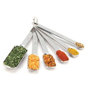 Set di 6 cucchiai dosatori in acciaio inossidabile a bocca stretta per barattolo di spezie ingredienti liquidi cucchiaio da caffè cucchiaino cucchiaio gadget da forno da cucina