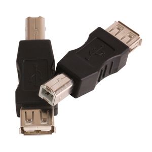 ZJT02 USB En kvinna till B Male Converter Adapter USB AF till BM Konvertera en man till B-man