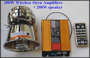 مرحبا-- السلطة dc12v 200w الشرطة الإلكترون صفارات الإنذار سيارة الإنذار مكبرات الصوت مع لاسلكي متعدد الوظائف عن بعد + 1 وحدة 200w spekaer