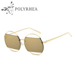 2021 Vintage Round Sunglasses Metal Luxo Mulheres Marca Designer Sun Óculos UV400 Lente Sombra com Caixa e Capas
