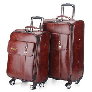 高品質のキャスタートロリースーツケースファッションレディースデザイナーレトロトロリー荷物のビジネス旅行Mala de Viagem