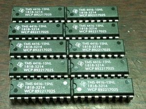 TMS4416 TMS4416-12NL TMS4416-15NL TMS4416-20NL Integrerade kretsar ICS 16K X 4 Sidläge DRAM-chips, Dual Inline 18 Pin Dip Plast Package IC