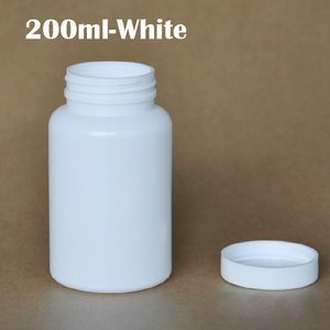 (100 adet / grup) 200 ml / 200g Kalın Beyaz HDPE Boş Şişeler, Alüminyum Folyo Pad ile Plastik Şişe