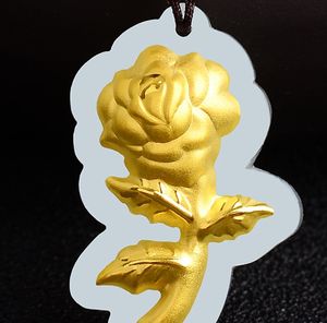 .Gold inlaid jade pendant peony (blooming flowers). Talisman necklace pendant.