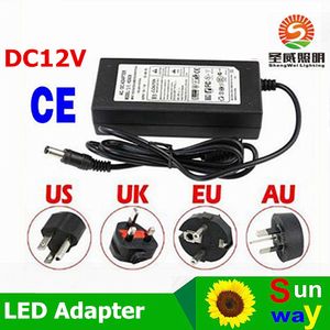 SMD5050 Светодиодная лента Блок питания AC 100-240V DC 12V 6A 72W Адаптер с разъемом EU / US / AU / UK Великая мощность работает лучше