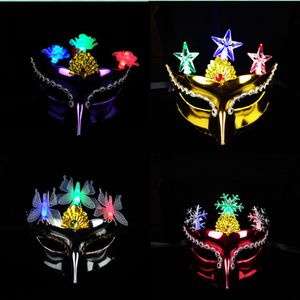 Electroplating luminous beauty mask, make-up party, Princess make-up , a variety of mixed hair wholesale Led Rave Toy