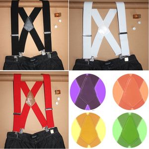 Clip-on Suspenders Elastic 11 Color 5 cm Wide solid color Adjustable Braces For Unisex Men Womens Thanksgiving Day Christmas gift
