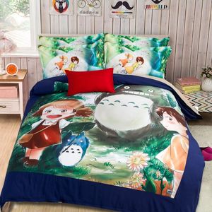 Boże Narodzenie Cartoon Totoro Comforter Zestaw D Print Duvet Okładka pościelowa Multi Choice H0031 Przypadki poduszki kołdry Pokrycie łóżka Zestaw Pościel
