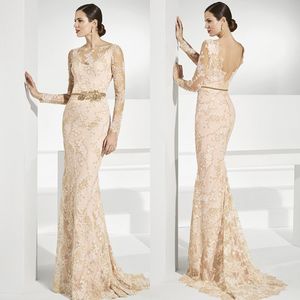 Elegancka Koronka Syrenka Matka Suknie Panny Młodej Sheer Bateau Neck Backless Wedding Guest Długość Plus Rozmiar Suknie Wieczorowe