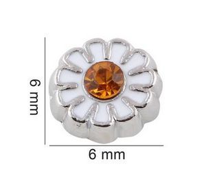 20PCS/lot Crystal Sunflower Floating Locket Charms Fit For Glass Magnetic Memory Floating Locket Pendant Jewelrys Making