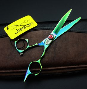 340 # 5.5 '' 16cm varumärke Jason Toppkvalitet Frisör sax Japan 440c 62hrc Hårdhet Skärande sax Professionell Human Hair Scissors